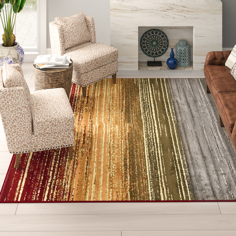 Bloomsbury Market Jaidan Abstract Beige/Red Area Rug & Reviews Wayfair